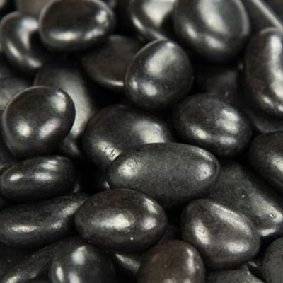 Image showing  Rivora Nero Polished Quartzite Landscaping Rock Pebbles, 0.25-0.5 In. (55 Bags, 40 lbs/Bag)