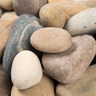 Image showing  Rivora Earth Mix Natural Quartzite Landscaping Rock Pebbles, 0.25-1.25 in., 55 Bags, 40 lbs/Bag