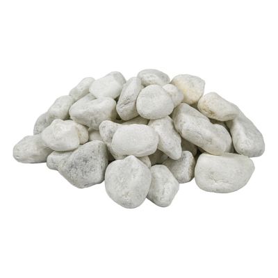 Image showing  Rivora Everest Blanca Natural Marble Landscaping Rock Pebbles, 0.75- 1.25 in., 55 Bags, 40 lbs/Bag