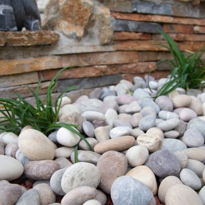 Image showing  Rivora Earth Mix Natural Quartzite Landscaping Rock Pebbles, 1-2.5 in., 55 Bags, 40 lbs/Bag