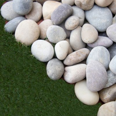 Image showing  Rivora Earth Mix Natural Quartzite Landscaping Rock Pebbles, 1-2.5 in., 55 Bags, 40 lbs/Bag