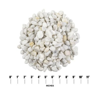 Image showing  Rivora Everest Blanca Natural Marble Landscaping Rock Pebbles, 0.25-0.75 in., 55 Bags, 40 lbs/Bag