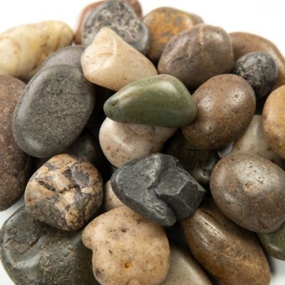 Image showing  Rivora Elemental Blend Polished Marble Landscaping Rock Pebbles, 1-2 in., 55 Bags, 40 lbs/Bag