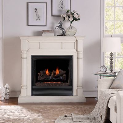 Image showing  DLS-L24T-2, Vent Free Gas Log Set, Ember Chassis: Propane Gas, Thermostat Control, and Fiber Logs: 24in Stacked Oak