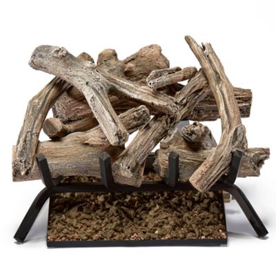 Image showing  Vented Natural Gas Fireplace Log Set-18 in. Driftwood, 45,000 BTU, Match Light-Model# BVL18-1