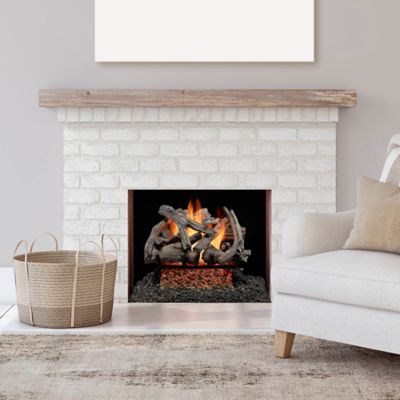 Image showing  Vented Natural Gas Fireplace Log Set-18 in. Driftwood, 45,000 BTU, Match Light-Model# BVL18-1