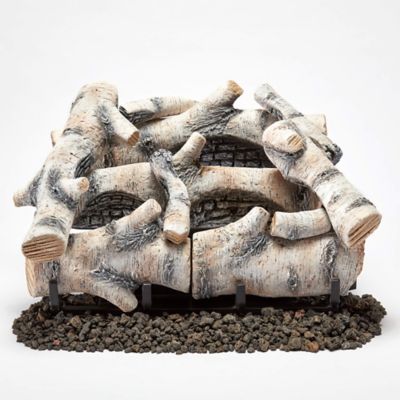 Image showing  Vent Free Dual Fuel Gas Log Set-18 in. Birch Wood, 30,000 BTU, Remote Control-Model# B18DR-UL3