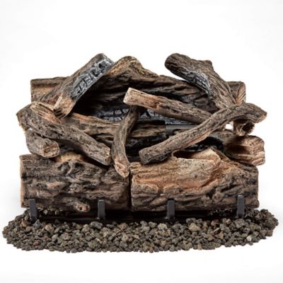 Image showing  Vent Free Dual Fuel Gas Log Set-18 in. Rustic Oak, 30,000 BTU, Remote Control-Model# B18DR-UL4
