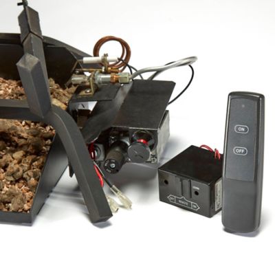 Image showing 5 th Bluegrass Living Vented Natural Gas or Propane Fireplace Log Set With Remote-18 in. Rustic Oak, 45,000 BTU-Model# BVL18-3-RO