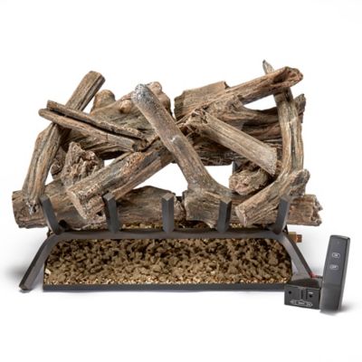 Image showing  Vented Natural Gas or Propane Fireplace Log Set With Remote-24 in. Driftwood, 55,000 BTU-Model# BVL24-1-RO