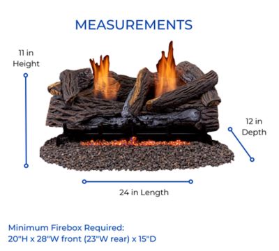 Image showing 6 th Duluth Forge DLS-N24T-2, Vent Free Gas Log Set, Ember Chassis: Natural Gas, Thermostat Control, and Fiber Logs: 24in Stacked Oak