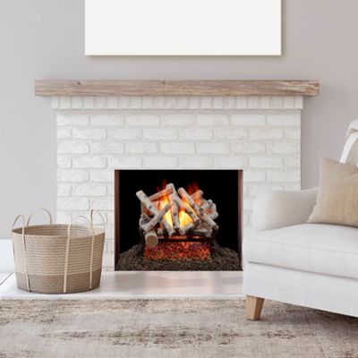 Image showing  Vented Natural Gas Fireplace Log Set-18 in. Birch Wood, 45,000 BTU, Match Light-Model# BVL18-2