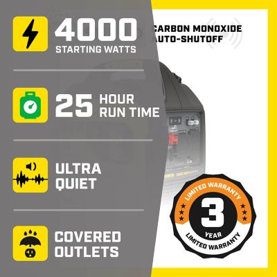 Image showing  4000-Watt Dual Fuel RV Ready Portable Inverter Generator with Quiet Technology and CO Shield