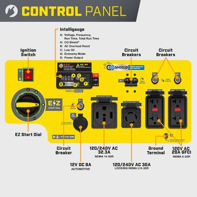 Image showing 6 th Champion Power Equipment 10,000-Watt Electric Start Inverter Generator with CO Shield
