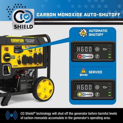 Image showing 8 th Champion Power Equipment 10,000-Watt Electric Start Inverter Generator with CO Shield