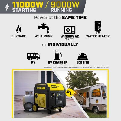 Image showing  11,000-Watt Wireless Remote Start Tri Fuel Portable Inverter Generator with CO Shield