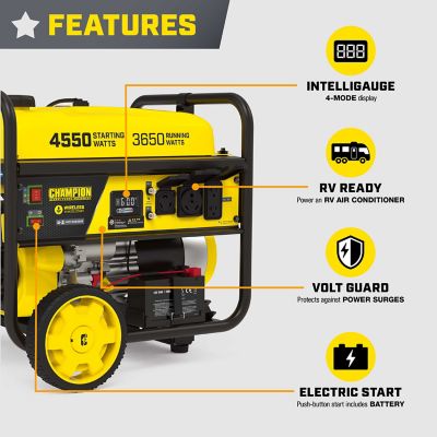 Image showing  3650-Watt Wireless Remote Start RV Ready Portable Generator with CO Shield