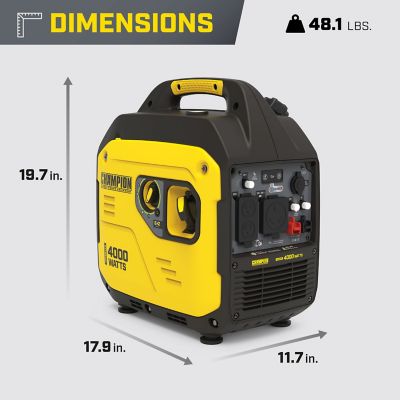Image showing 6 th Champion Power Equipment 4000 W RV Ready Portable Inverter Generator with Quiet Technology and CO Shield