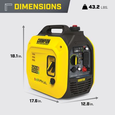 Image showing 6 th Champion Power Equipment 2500-Watt Dual Fuel Portable Inverter Generator with Quiet Technology and CO Shield