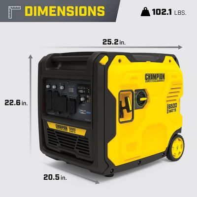 Image showing 5 th Champion Power Equipment 6500-Watt RV Ready Portable Inverter Generator with Quiet Technology and CO Shield