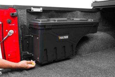 Image showing  SwingCase Tool and Truck Bed Storage Box 2015-2026 Ford F-150 Drivers Side Black Smooth