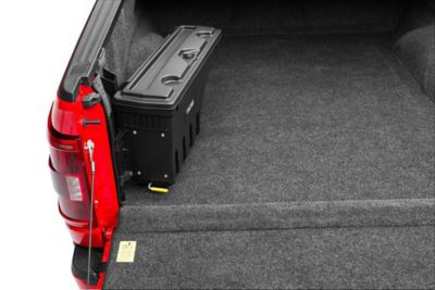 Image showing 5 th RealTruck UnderCover SwingCase Tool and Truck Bed Storage Box 2015-2026 Ford F-150 Drivers Side Black Smooth