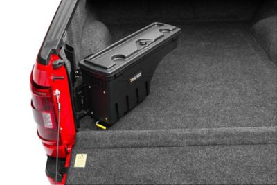 Image showing 7 th RealTruck UnderCover SwingCase Tool and Truck Bed Storage Box 2015-2026 Ford F-150 Drivers Side Black Smooth