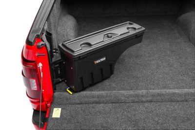 Image showing 8 th RealTruck UnderCover SwingCase Tool and Truck Bed Storage Box 2015-2026 Ford F-150 Drivers Side Black Smooth