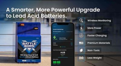 Image showing 8 th Battle Born 12 Volt, 720 Cold Cranking Amps, Smart Lithium Deep Cycle Battery, BBGC2I