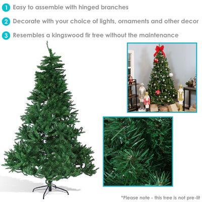 Image showing 2 th Sunnydaze Decor Unlit Artificial Tannenbaum Christmas Tree - Green - 7 ft.