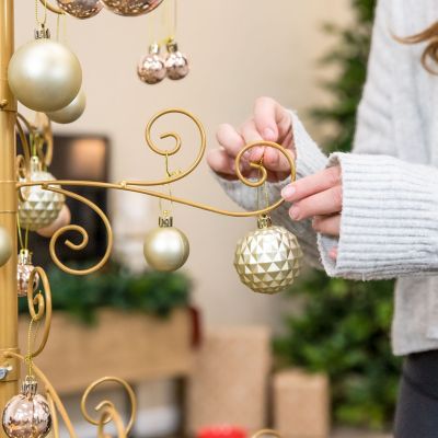 Image showing  Noelle 60-Inch Metal Christmas Ornament Tree - Gold