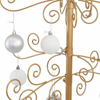Image showing  Noelle 60-Inch Metal Christmas Ornament Tree - Gold
