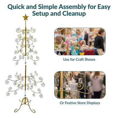 Image showing 6 th Sunnydaze Decor Noelle 60-Inch Metal Christmas Ornament Tree - Gold