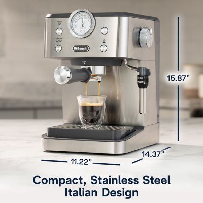 Image showing  Linea Classic Automatic Espresso Machine with Milk Frother and Pressure Gauge Display