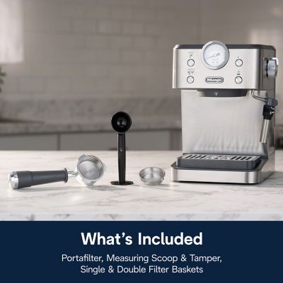 Image showing  Linea Classic Automatic Espresso Machine with Milk Frother and Pressure Gauge Display