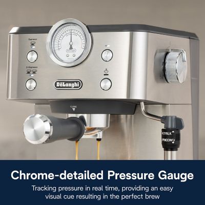 Image showing 6 th DeLonghi Linea Classic Automatic Espresso Machine with Milk Frother and Pressure Gauge Display