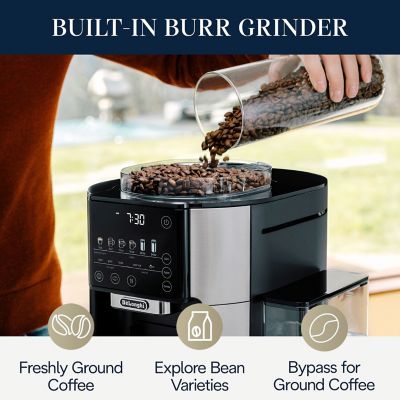 Image showing 5 th DeLonghi TrueBrew Automatic Single-Serve Drip Coffee Maker with Built-In Grinder and Bean Extract Technology in Stainless Steel