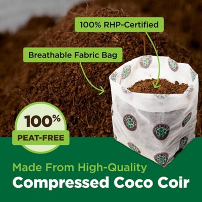 Image showing  1/2 gal. BioPot 100% RHP Certified Compressed Coco Coir Fabric Pots for Vegetative Stage, 128 pk./27-Case