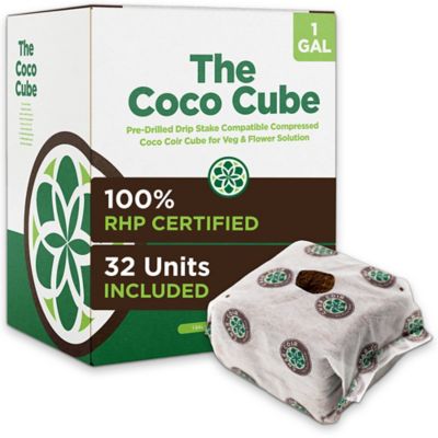 Char Coir 32 ct. Coco Cube 1 gal. RHP Certified Compressed Coco Coir Growing Medium for Vegetative & Flowering, 36-Case