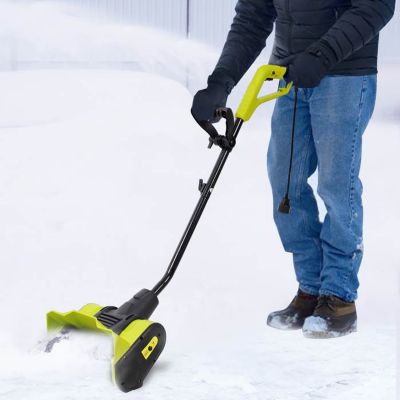 Image showing  12 in. Corded Snow Blower, Black and Green Color