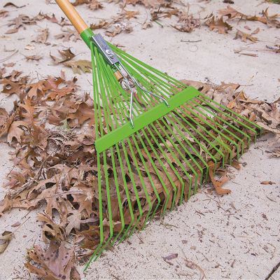 Image showing  54 in. Hardwood Handle 22-Tine Steel Leaf Rake (4-Pack)