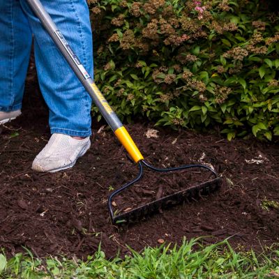 Image showing  57 in. Hardwood Handle 16-Tine Steel Bow Rake (2-Pack)