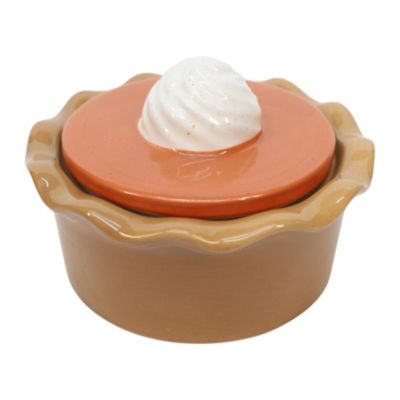 Red Shed 10 oz. Ceramic Pumpkin Pie-Shaped Harvest Spice Scented Decorative Candle