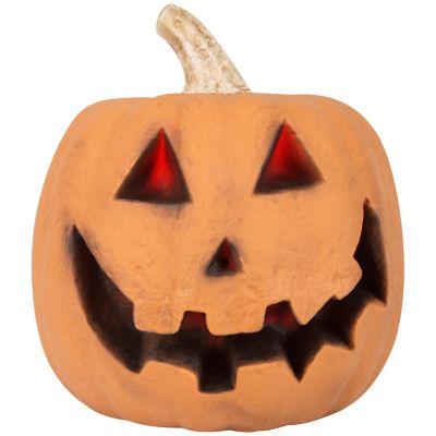 Red Shed 9.3 in. Talking Pumpkin Halloween Animatronic, Orange Jack-O-Lantern
