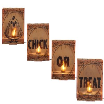 Red Shed 60 in. 4-Light Indoor/Outdoor LED Luminary Flickering String Lights, Orange