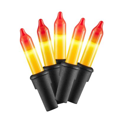 Red Shed Indoor/Outdoor LED 2-Tone Halloween String Lights, Orange-Yellow Lights/Black Wire