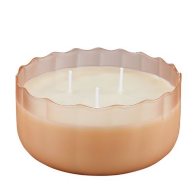 Red Shed Ruffle Glass Nutty Vetiver Scented Candle, Orange, 12 oz.