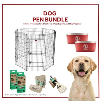 Lucky Dog PLAY Pet Exercise Pen and Pet Bowl Bundle