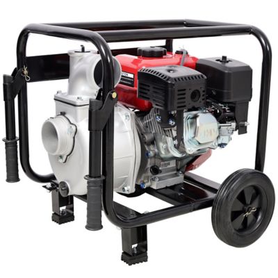 Image showing  Gas Water Pump 3 in., 264GPM, 7HP 212CC, 50 ft. & 12 ft. Hose, Wheels and Handle