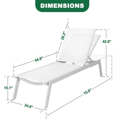 Image showing 5 th Nuu Garden Outdoor 2-Piece Textilene Deckchair Set with 6-Level Adjustment